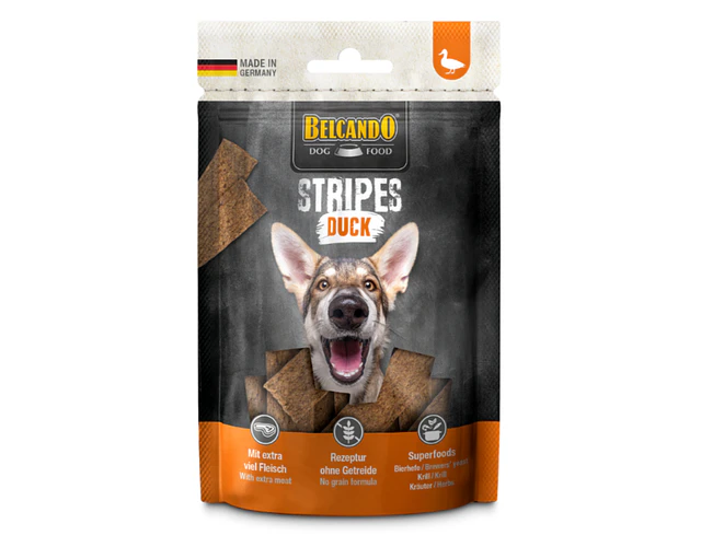 Belcando Snack Perro Stripes Pato 70 Grs.