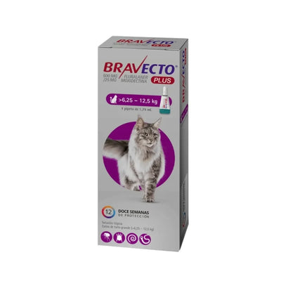 Bravecto Plus Gato Pipeta >6.25 a 12.5 Kg