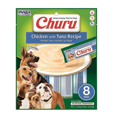 Churu snack para perros pollo con atún 8 unidades empaque