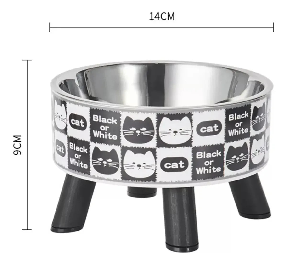 Plato Comedero Elevado Perros y Gatos Caritas 450 ml