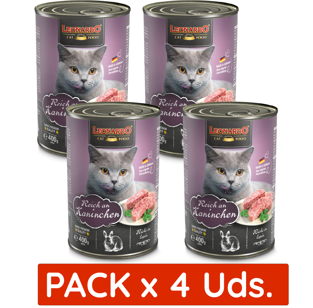 Leonardo Quality Selection Conejo 400 Grs. x 4 Uds.
