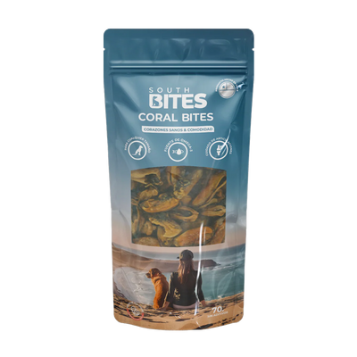 South Bites snack perro Coral Bites 100 grs empaque vista frontal