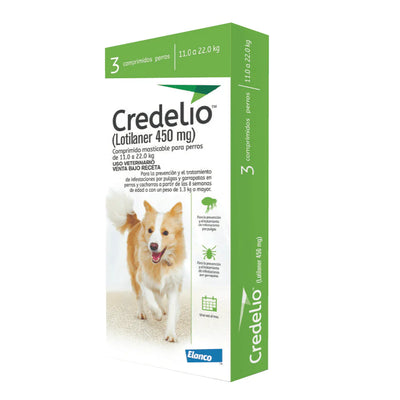 Credelio antiparasitario perros 11 a 22 kg 3 comprimidos empaque