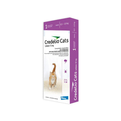 Credelio gatos 0.5 a 2 kg 1 comprimido masticable antiparasitario empaque