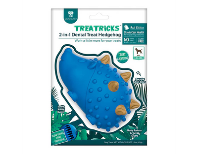 Dental Treat erizo 2 en 1 sabor pollo snack dental para perro vista frontal