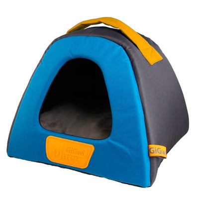 Gigwi casa iglú azul gris talla S para perro o gato vista frontal