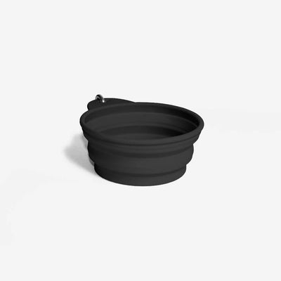 Zee Dog Go Bowl negro plato portátil para perro vista frontal