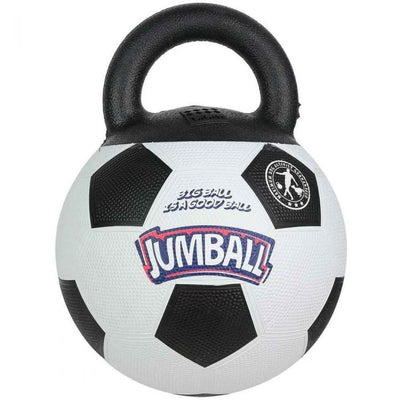Gigwi Jumball pelota de fútbol con mango juguete para perros