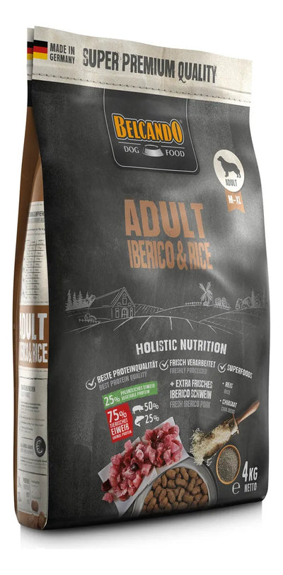 Belcando Adult Ibérico y Rice 4 Kg alimento para perros vista lateral
