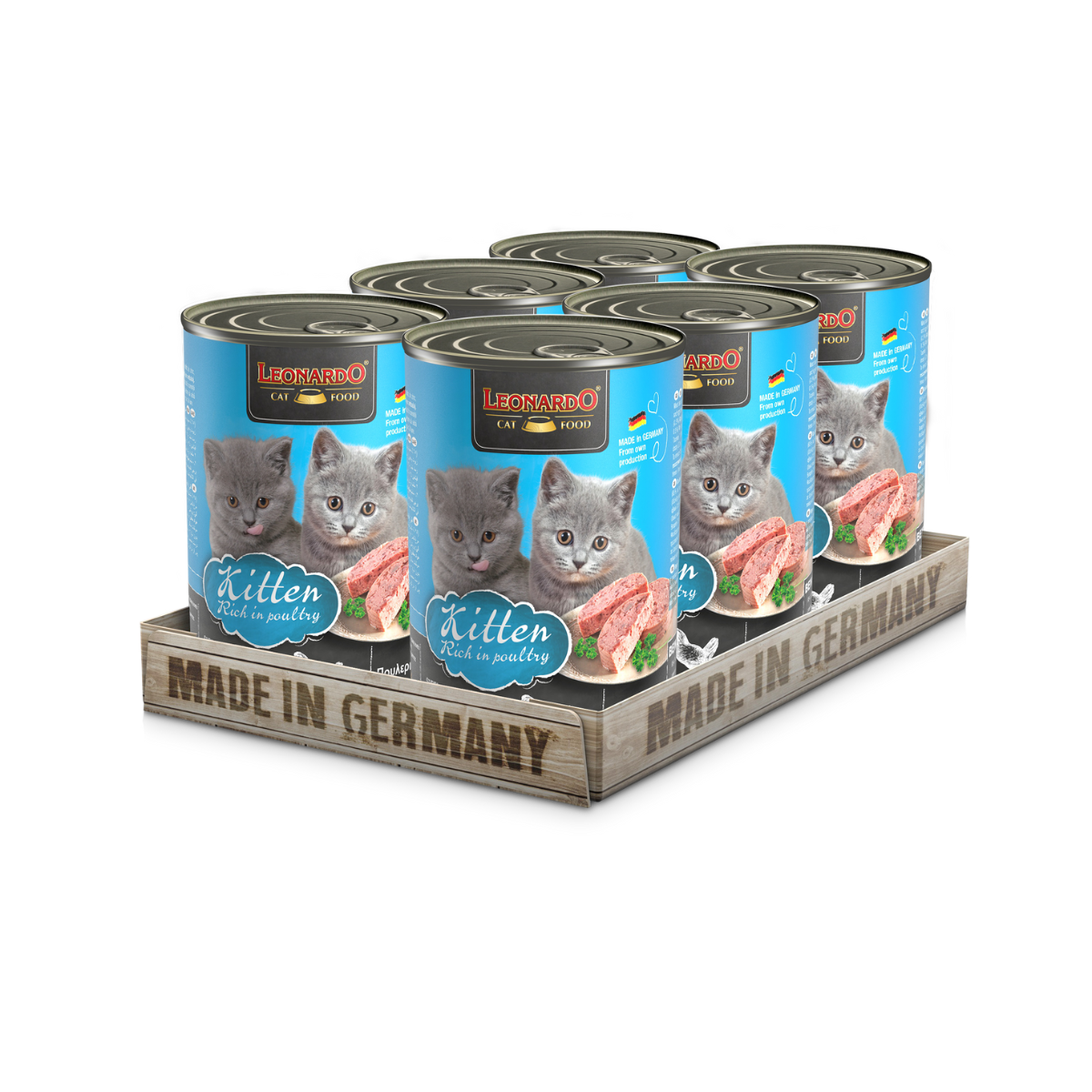 Leonardo Gato Quality Selection Kitten de Ave Lata 400 Grs. x 6 Uds.