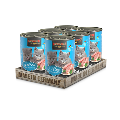 Leonardo gato Quality Selection kitten ave lata 400 grs pack 6 unidades alimento húmedo