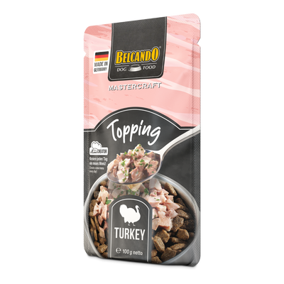 Belcando Mastercraft Topping Pavo pouch 100g alimento húmedo perro vista frontal