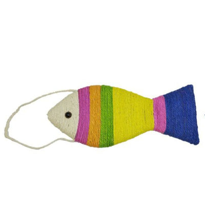 Rascador colgante para gatos diseño pez de colores vista frontal