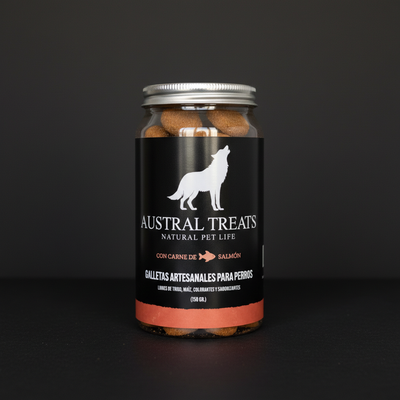 Austral Treats galletas artesanales sabor salmón 150 grs snack para perro