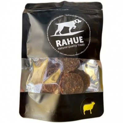 Rahue Jerky cordero 80 g snack deshidratado para perros empaque