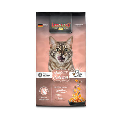 Leonardo Adult Grain Free Salmón alimento seco gatos 7.5 Kg empaque frontal
