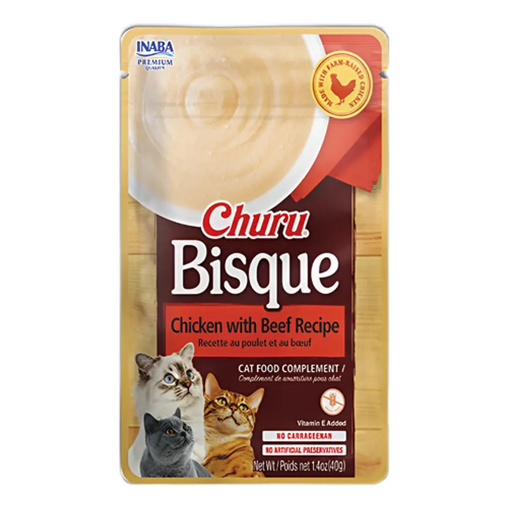 Churu Bisque Pollo con Carne - Pack 6 Sobres