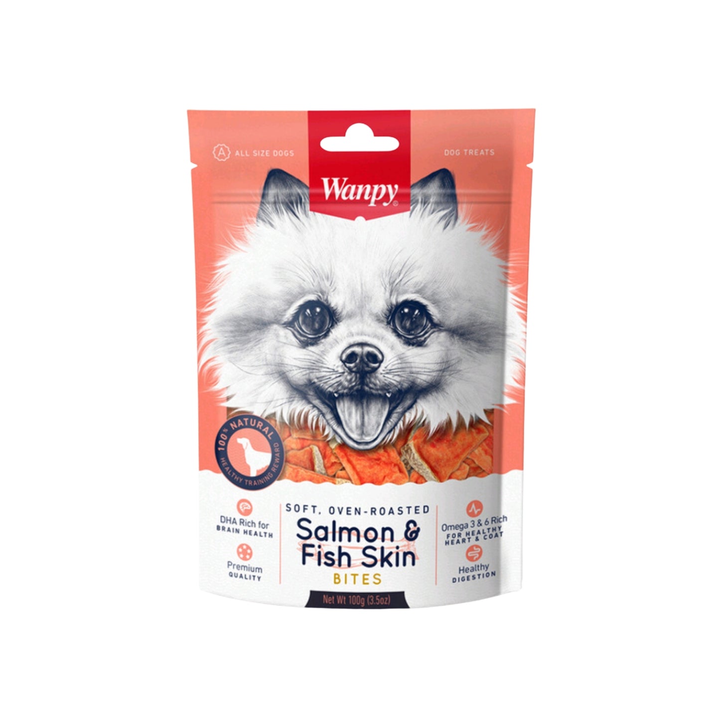 Wanpy Jerky Salmon & Fish Skin 100 Grs.