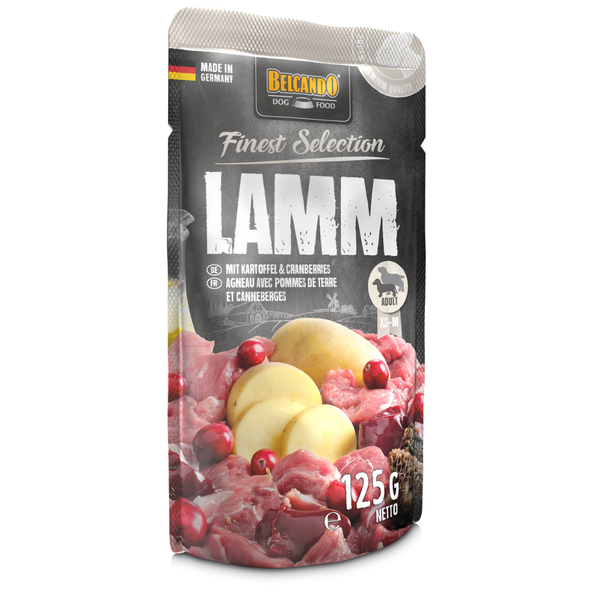 Belcando Perro Finest Selection Cordero y Patatas con Arándano Pouch 125 Grs.
