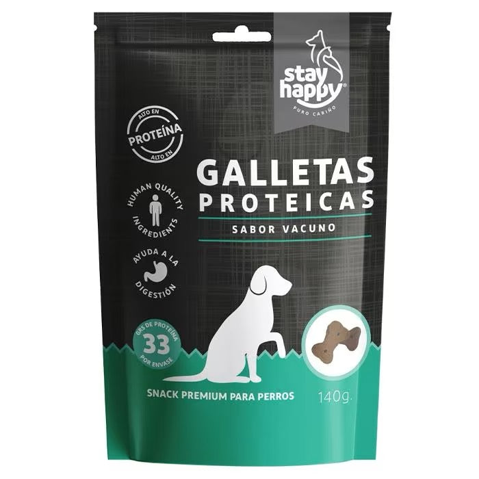 Stay Happy Galletas Proteícas Vacuno Grain Free 140 Grs.