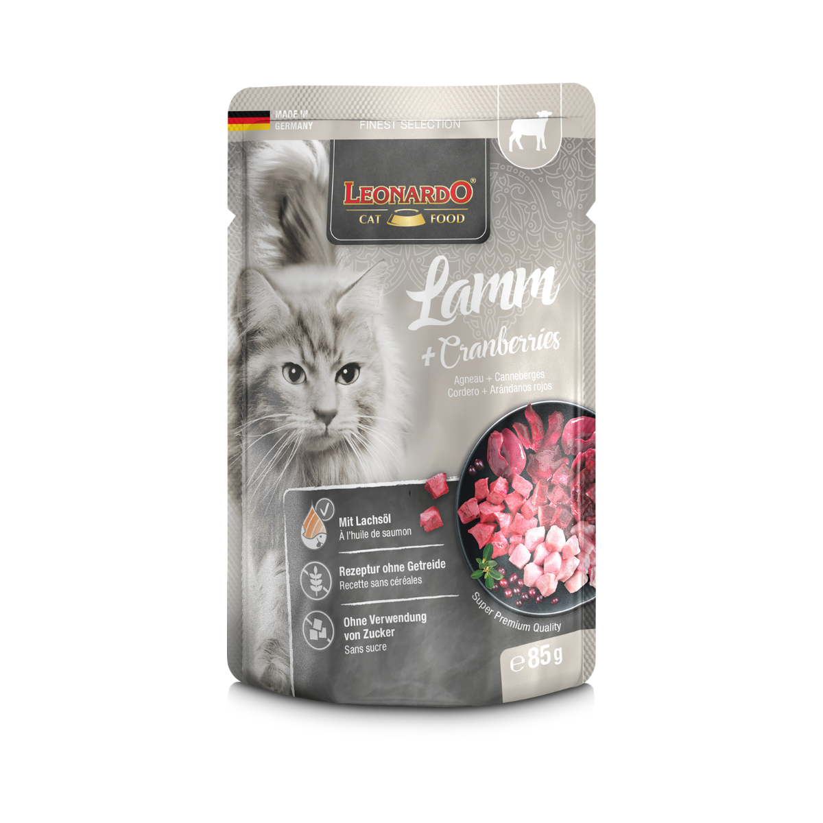 Leonardo Finest Selection Cordero y Arándano Pouch 85 Grs