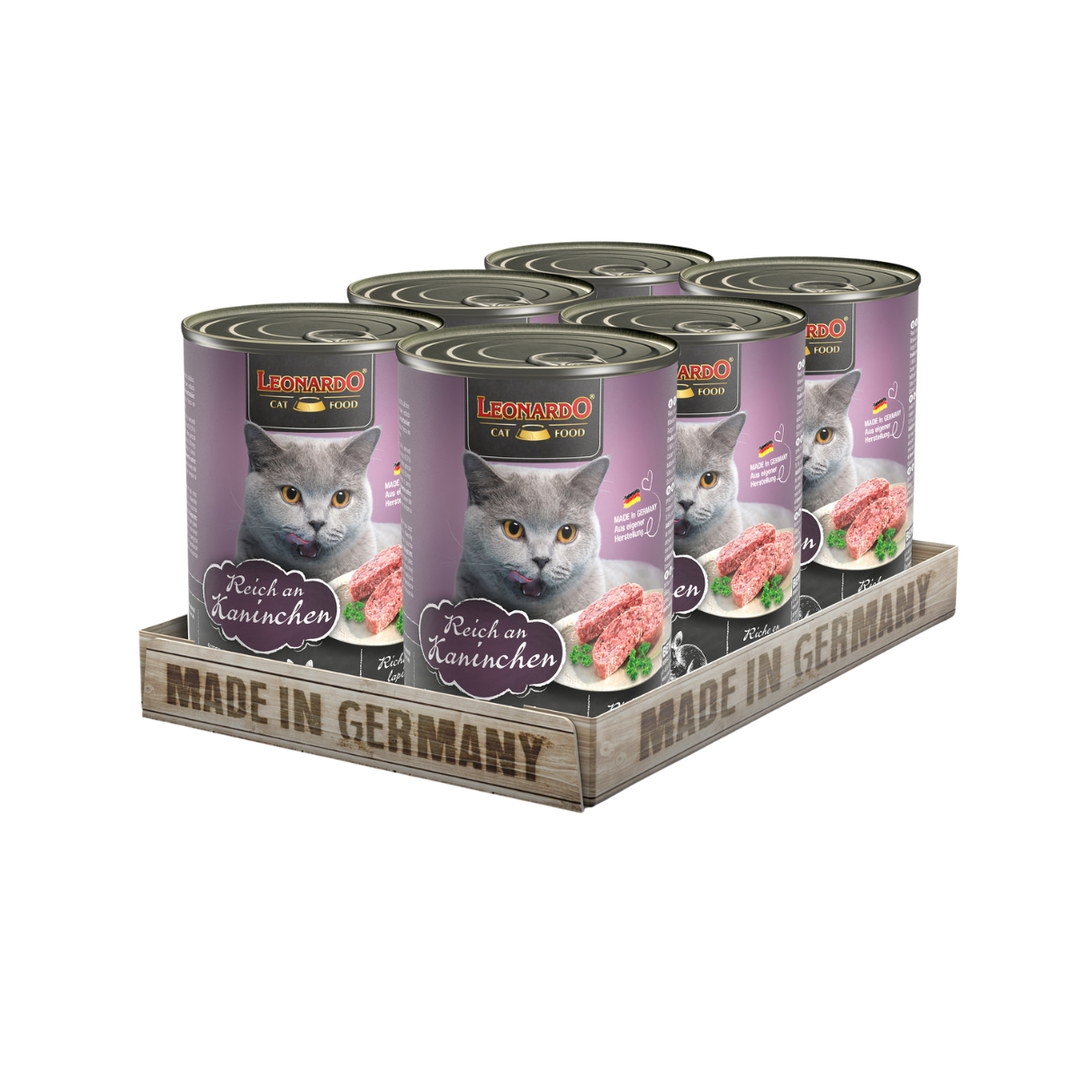 Leonardo gato Quality Selection conejo lata 400 grs pack 6 unidades alimento húmedo