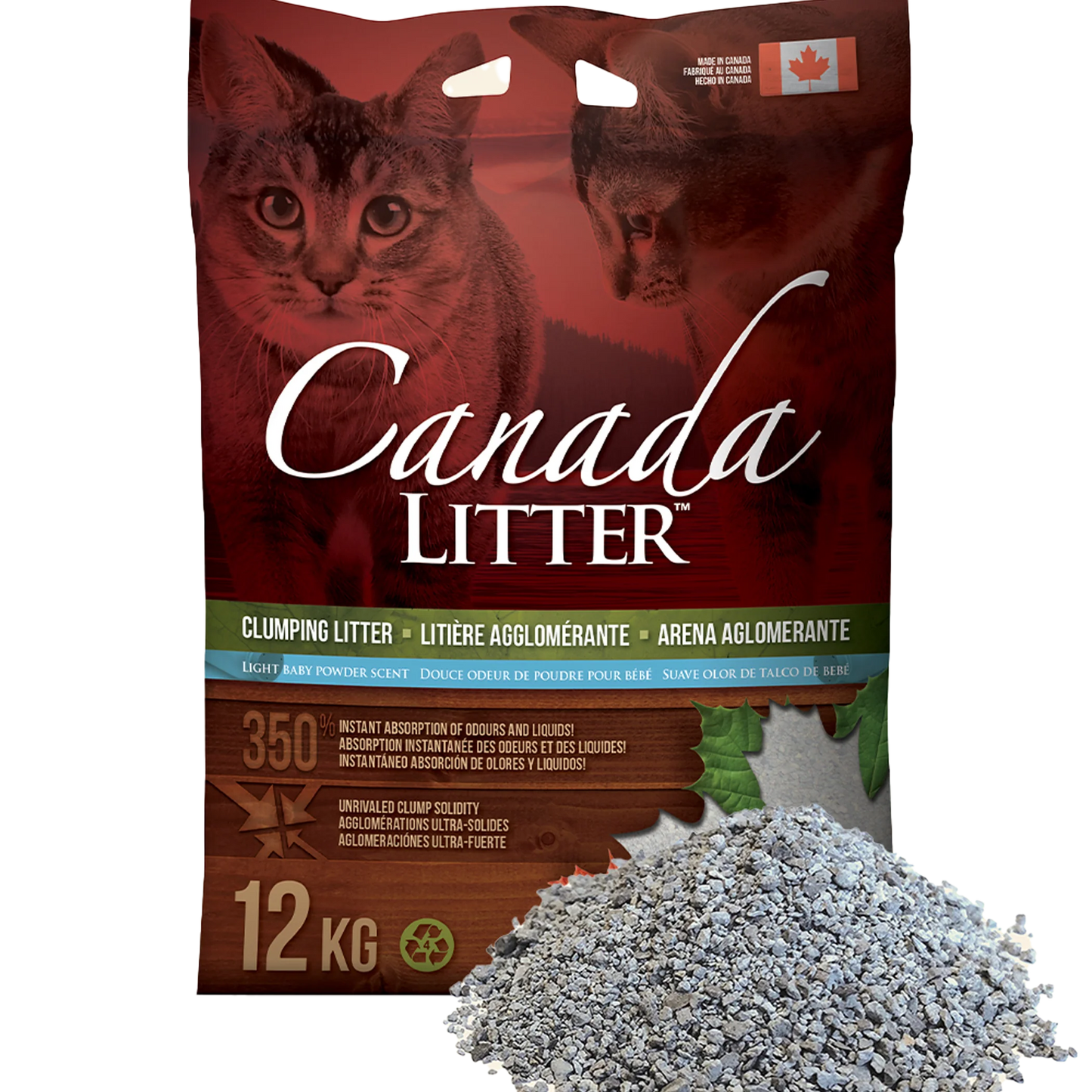 Arena PREMIUM Canada Litter Talco Bebé 12 Kg