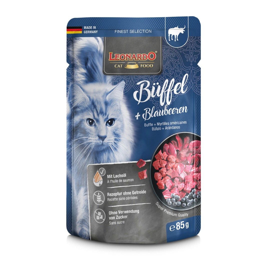 Leonardo Finest Selection búfalo y arándano pouch 85 g alimento húmedo gatos
