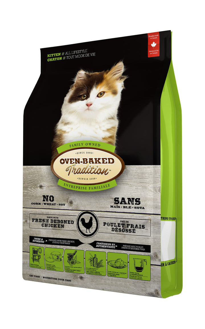 Oven Baked Tradition gato kitten pollo 2.27 Kg vista lateral derecha