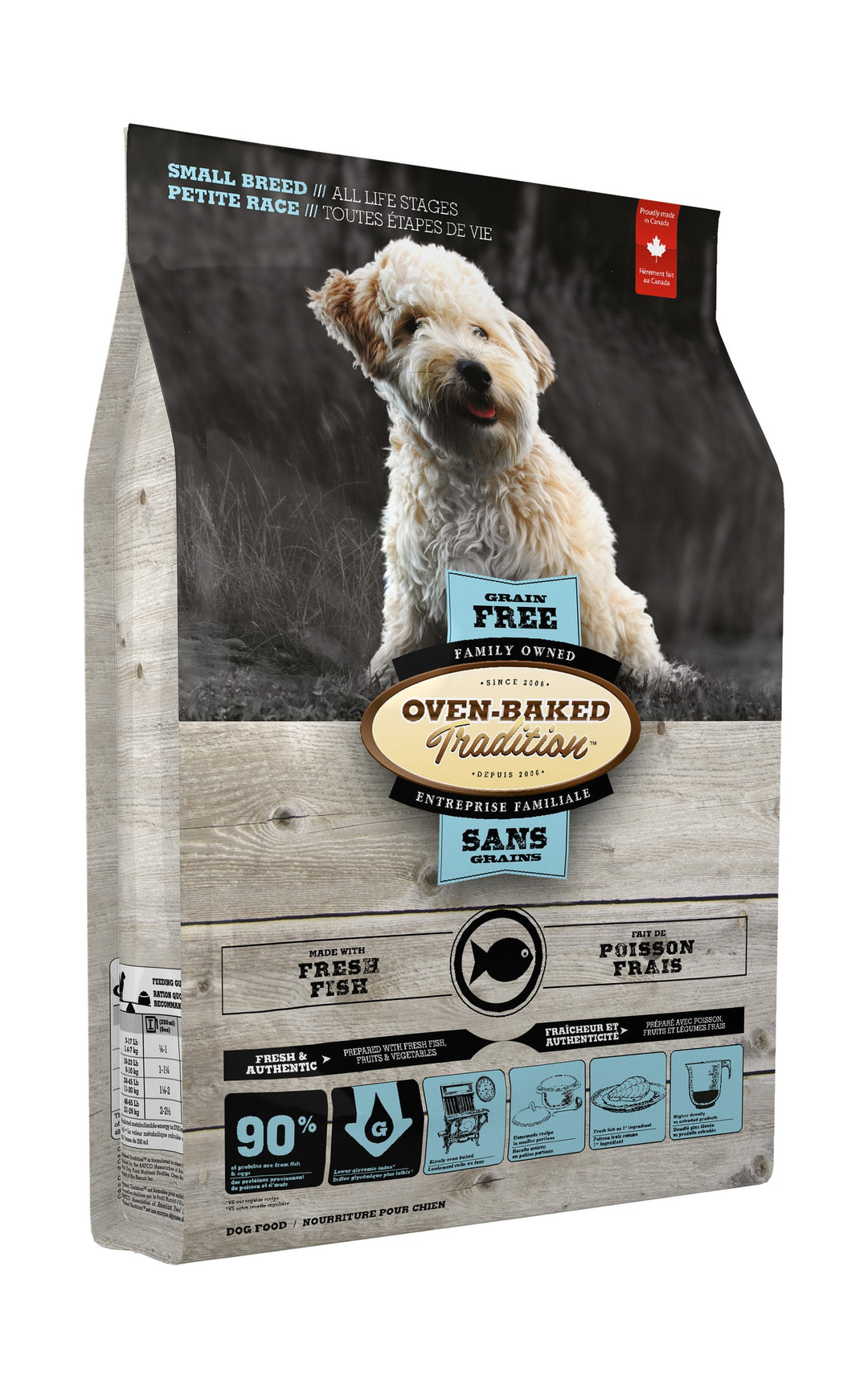 Oven Baked Tradition perro Grain Free razas pequeñas pescado vista lateral