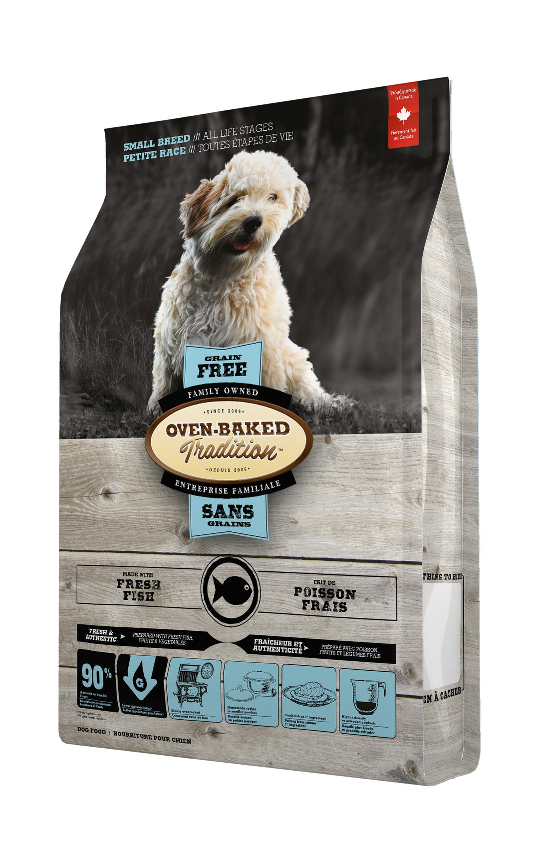 Oven Baked Tradition perro Grain Free razas pequeñas pescado vista derecha