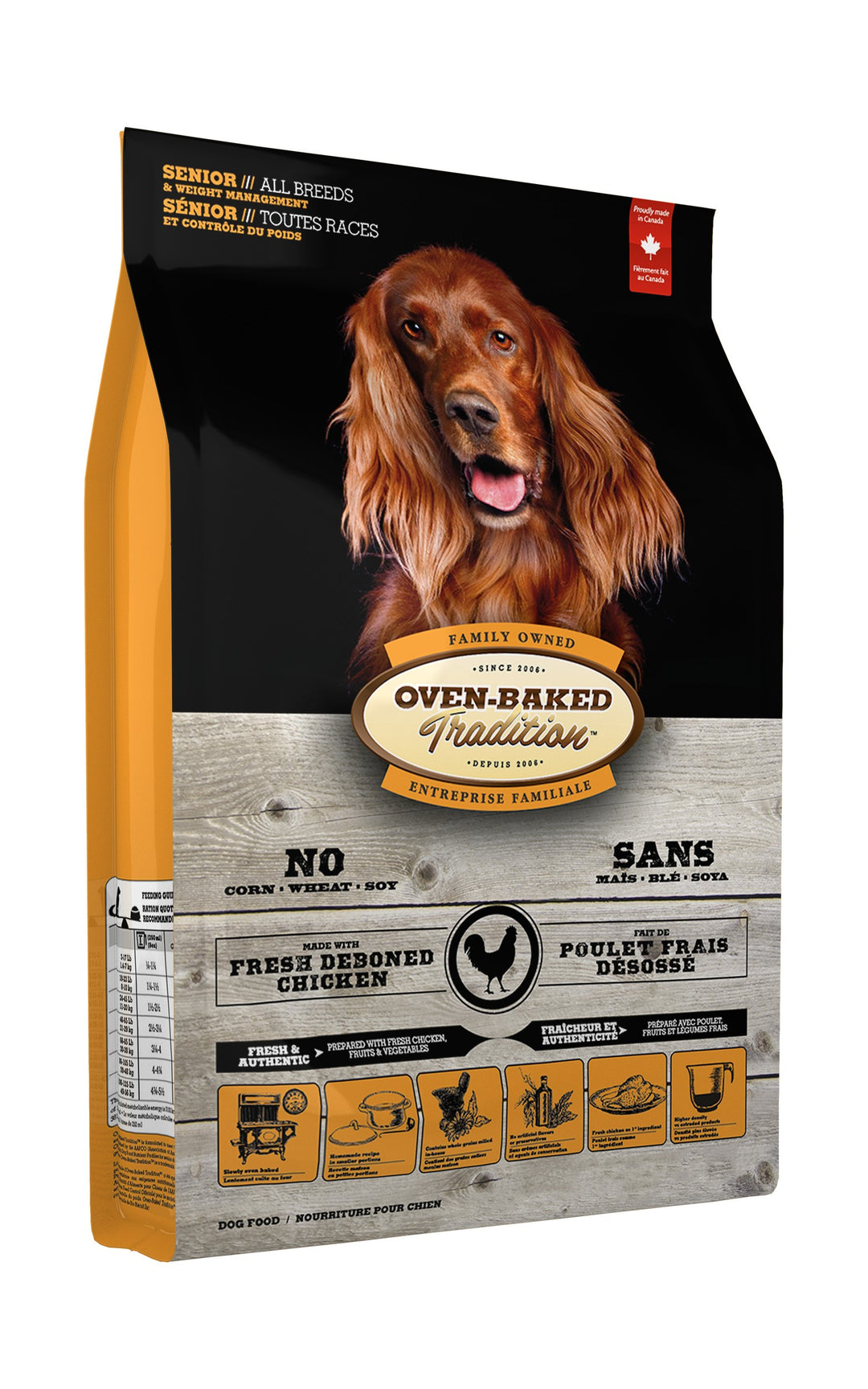 Oven Baked Tradition perro senior pollo 11.34 Kg vista lateral izquierda