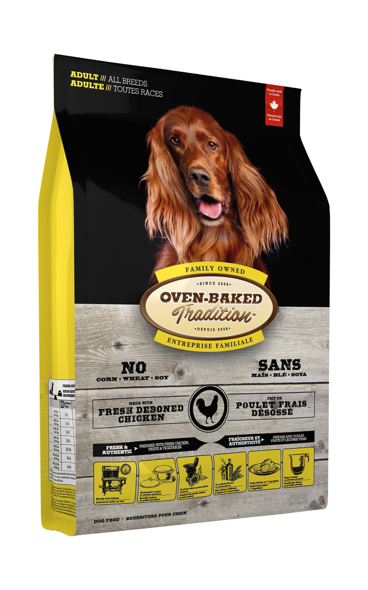 Oven Baked Tradition perro adulto pollo 11.34 Kg vista lateral izquierda