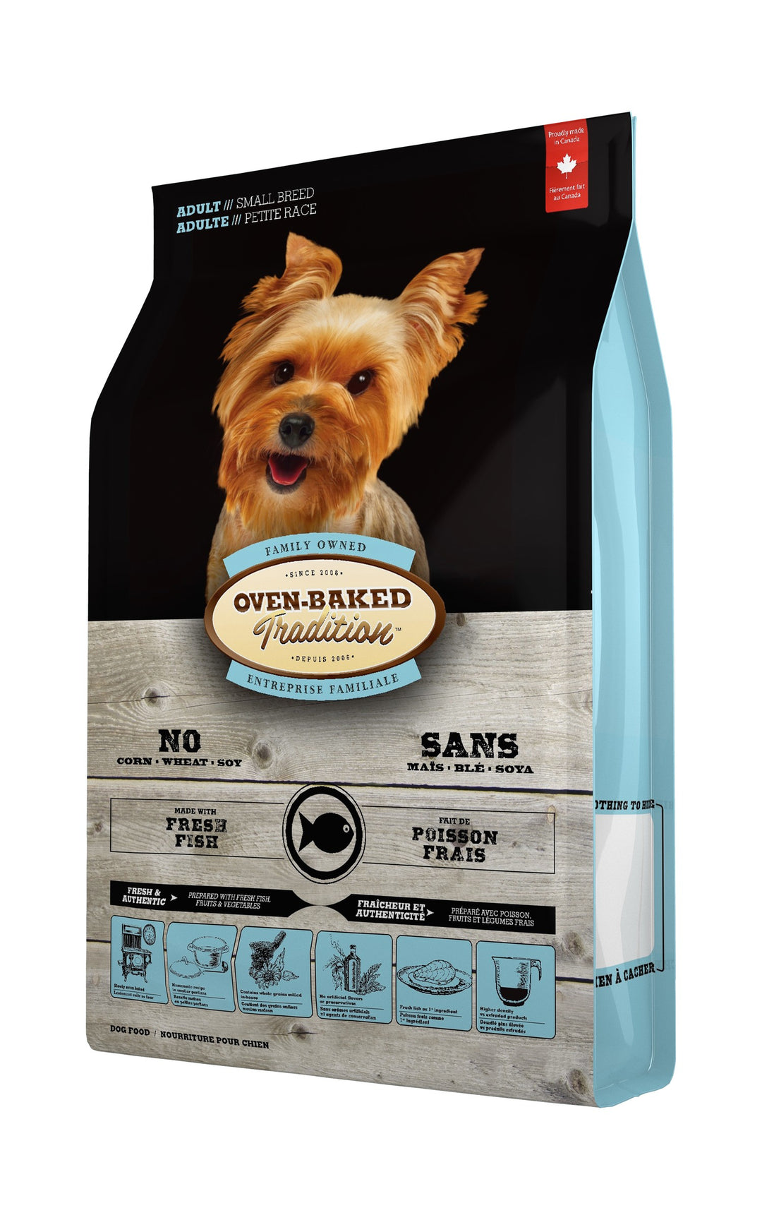 Oven Baked Tradition perro razas pequeñas pescado 2.27 kg saco render 3D lateral