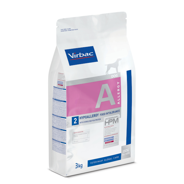 Virbac HPM Hypoallergy Food Intolerance 3 kg saco vista lateral