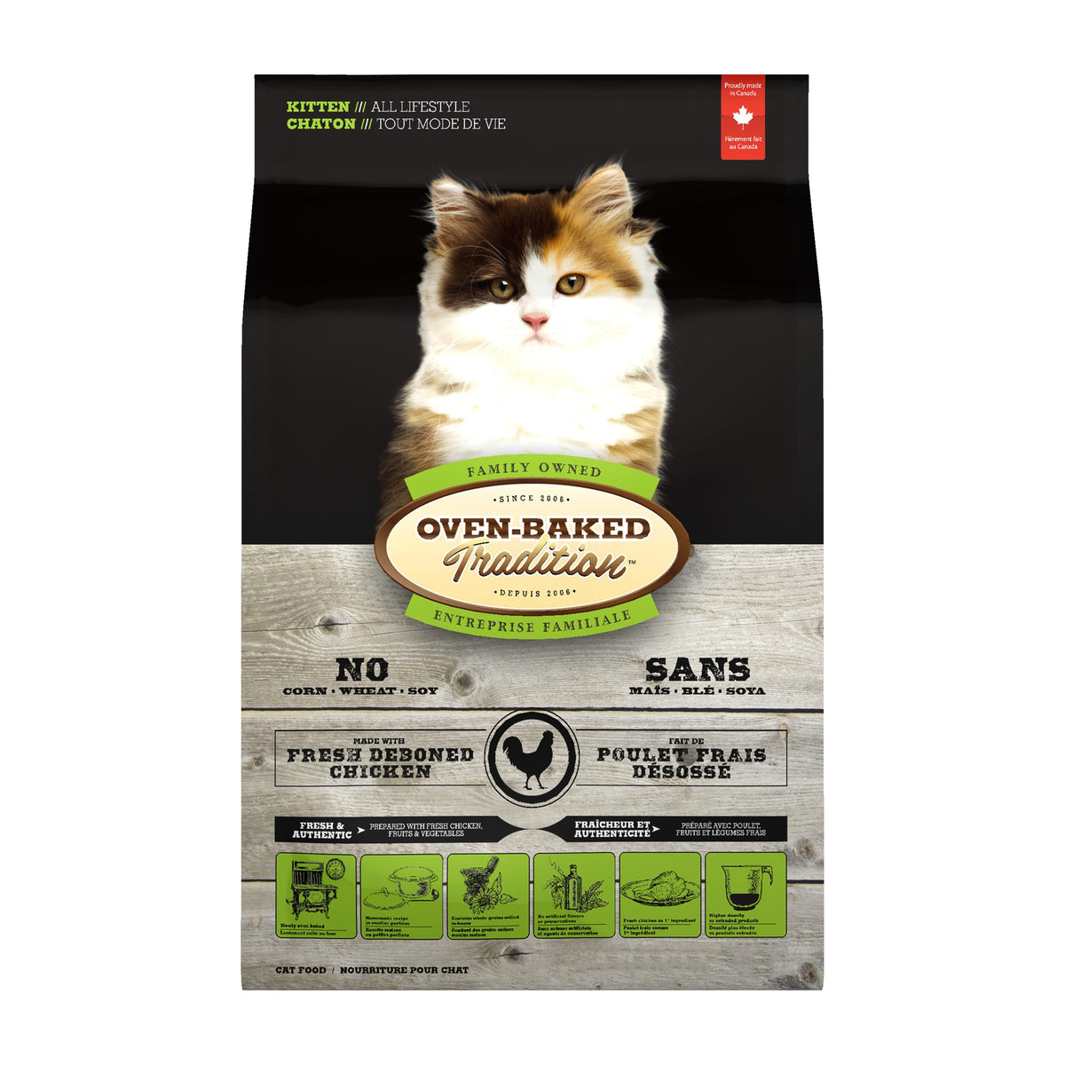 Oven Baked Tradition gato kitten pollo 2.27 Kg vista frontal