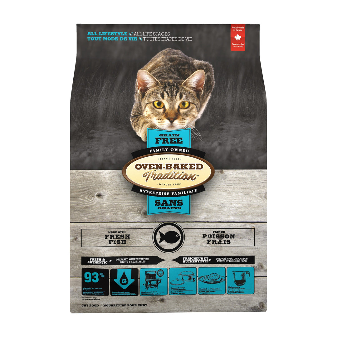 Oven Baked Tradition gato adulto Grain Free pescado vista frontal