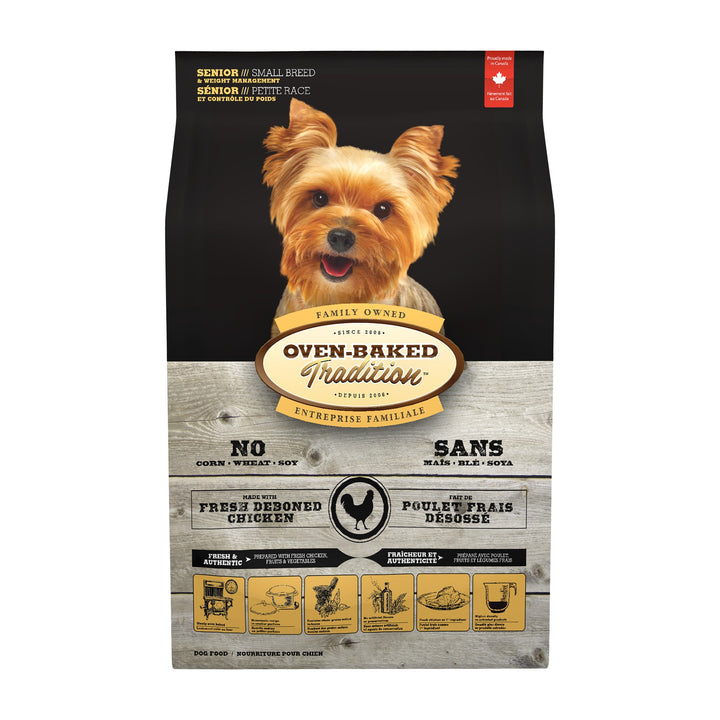 Oven Baked Tradition perro senior razas pequeñas pollo 2.27 Kg vista frontal