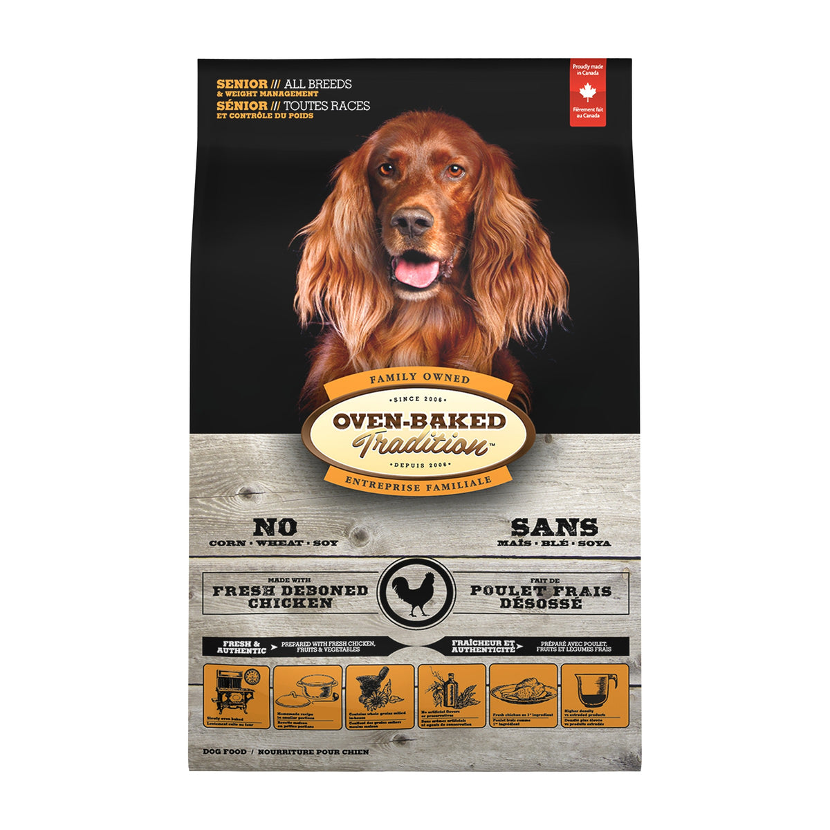 Oven Baked Tradition perro senior control de peso pollo 11.34 Kg vista frontal