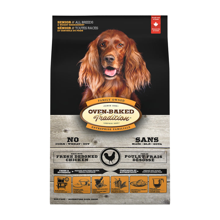 Oven Baked Tradition perro senior control de peso pollo 11.34 Kg vista frontal