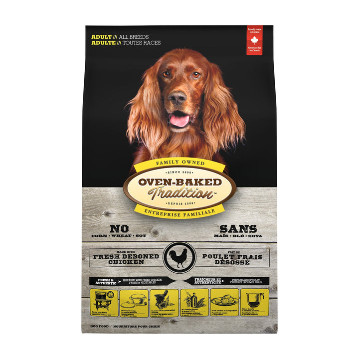 Oven Baked Tradition perro adulto pollo 11.34 Kg vista frontal