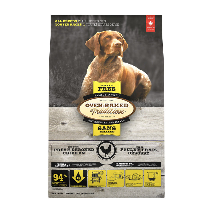 Oven Baked Tradition perro grain free pollo 11.34 Kg empaque frontal