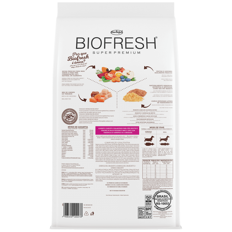 Biofresh Perro Adulto Light Razas Pequeñas y Mini 3 Kg