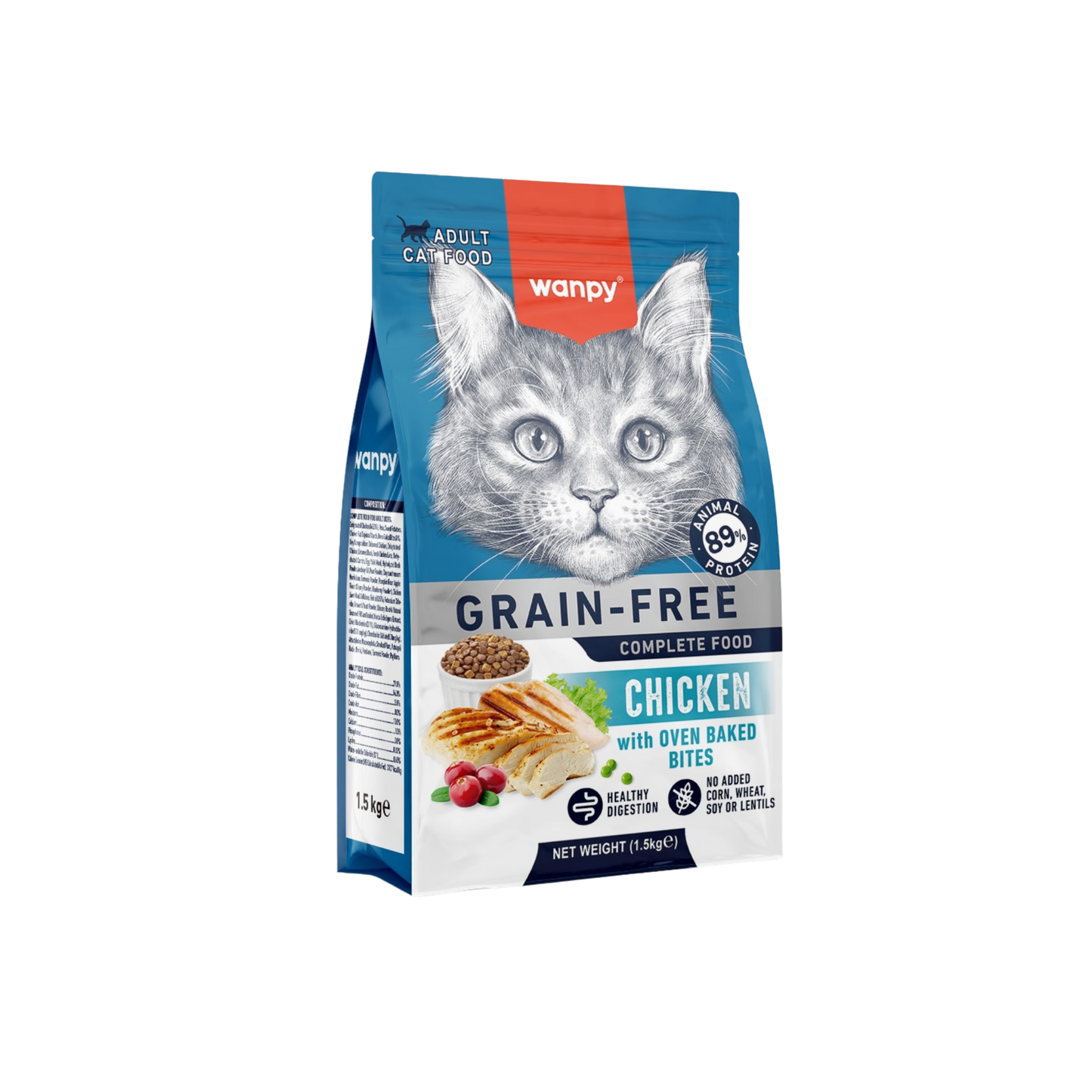 Wanpy Gato Adulto Grain Free Sabor Pollo 1.5 Kg