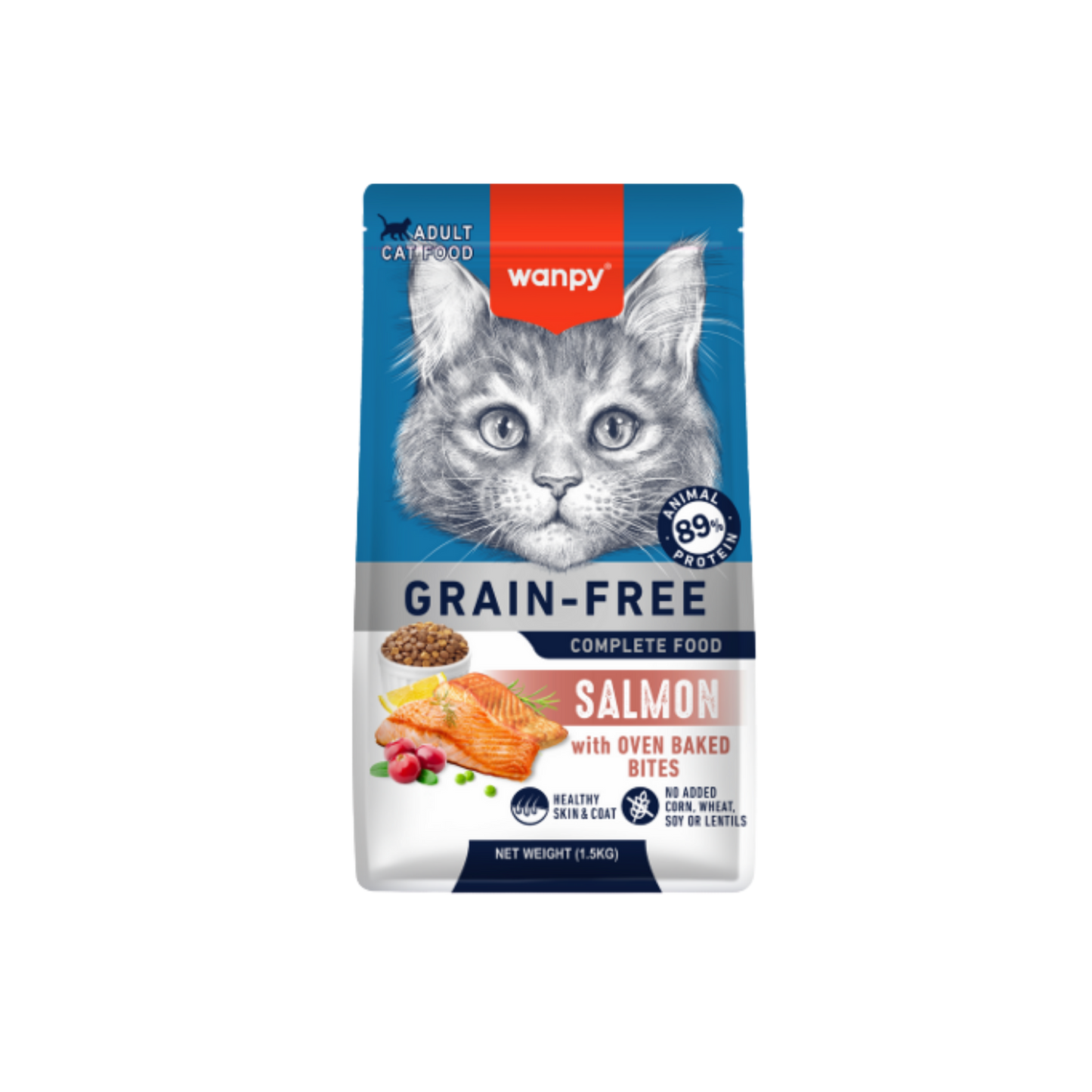 Wanpy Gato Adulto Grain Free  Salmón 1.5 Kg