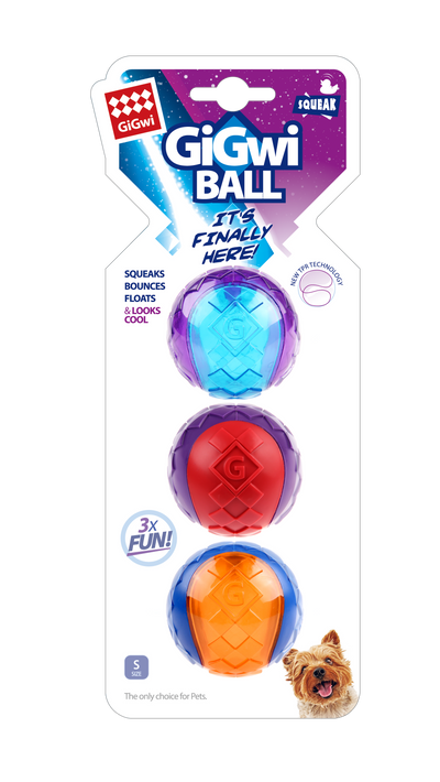 Gigwi Pelota Squeaker Small - Set de 3 Pelotas