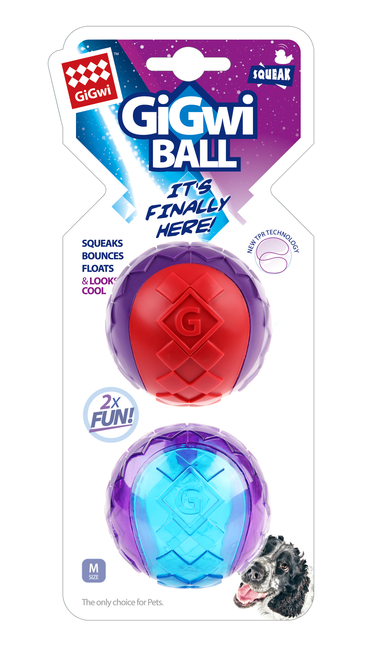 Gigwi Pelota Squeaker Medium - Set de 2 Pelotas