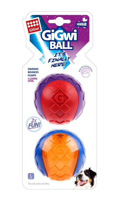Gigwi Pelota Squeaker Large - Set de 2 Pelotas
