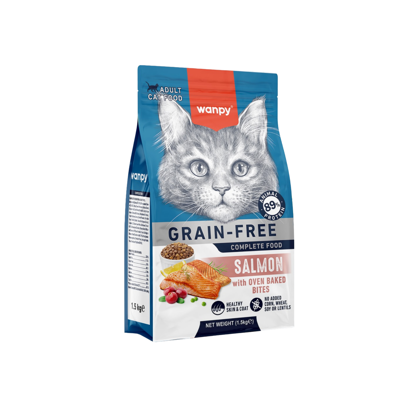 Wanpy Gato Adulto Grain Free  Salmón 1.5 Kg
