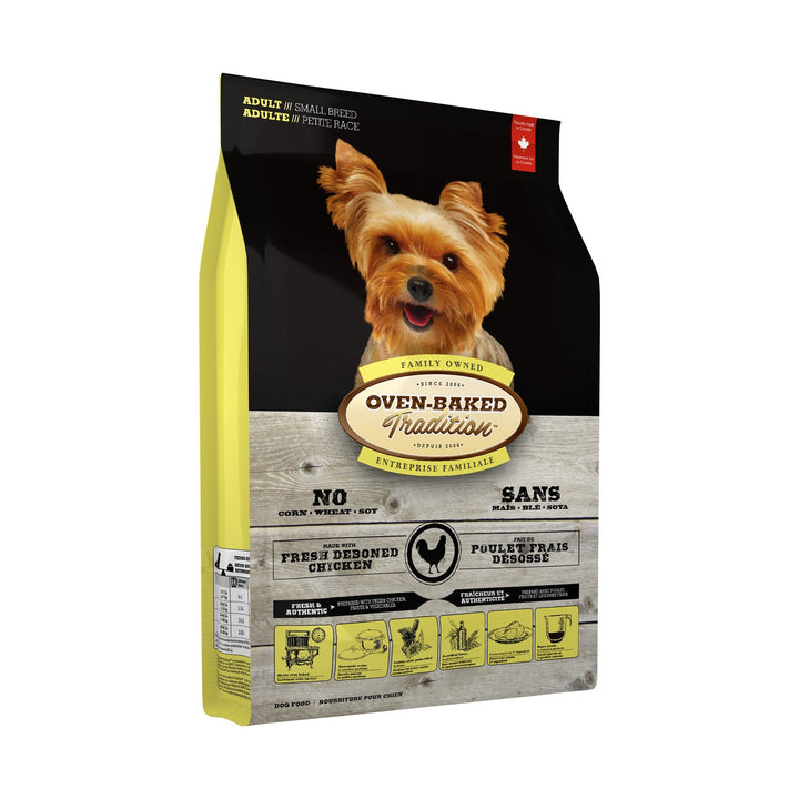 Oven Baked Tradition adulto razas pequeñas pollo 2,27 kg, vista lateral del saco
